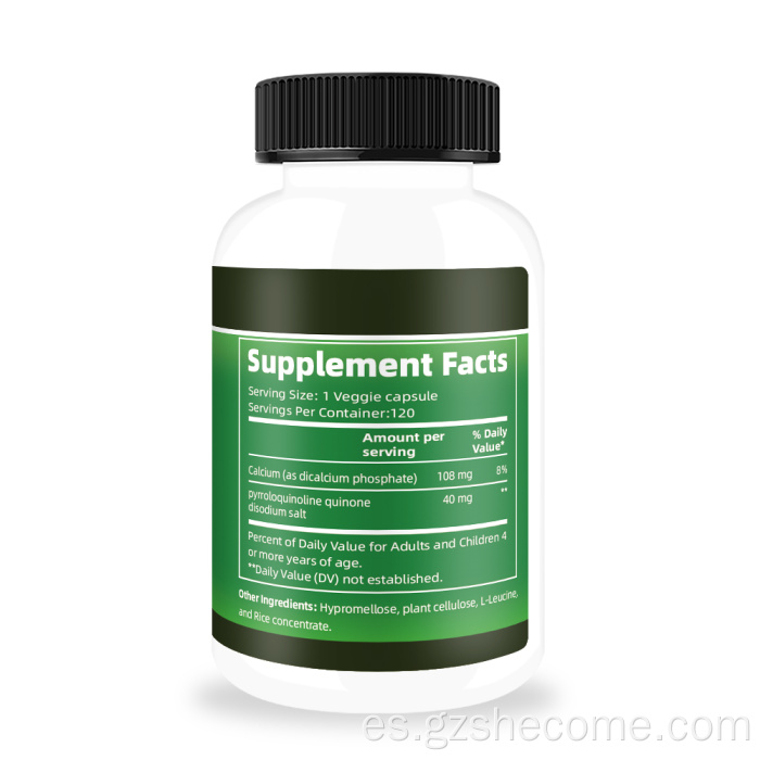 Shecome PQQ Cápsulas Energía Apoyo a la salud mitocondrial
